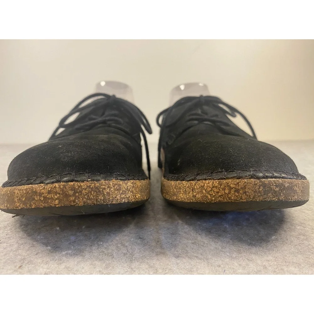 Birkenstock Gary Black Suede Lace Up Flat Oxfords Shoes Men 8 Women 10 EU 41